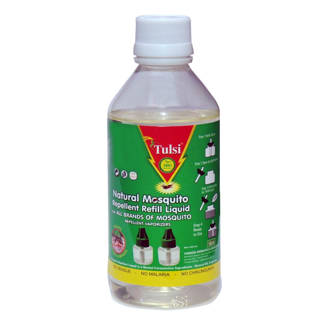 Buy Tulsi 100 Natural Mosquito Repellent Vaporizer Bottle Refilling OIl