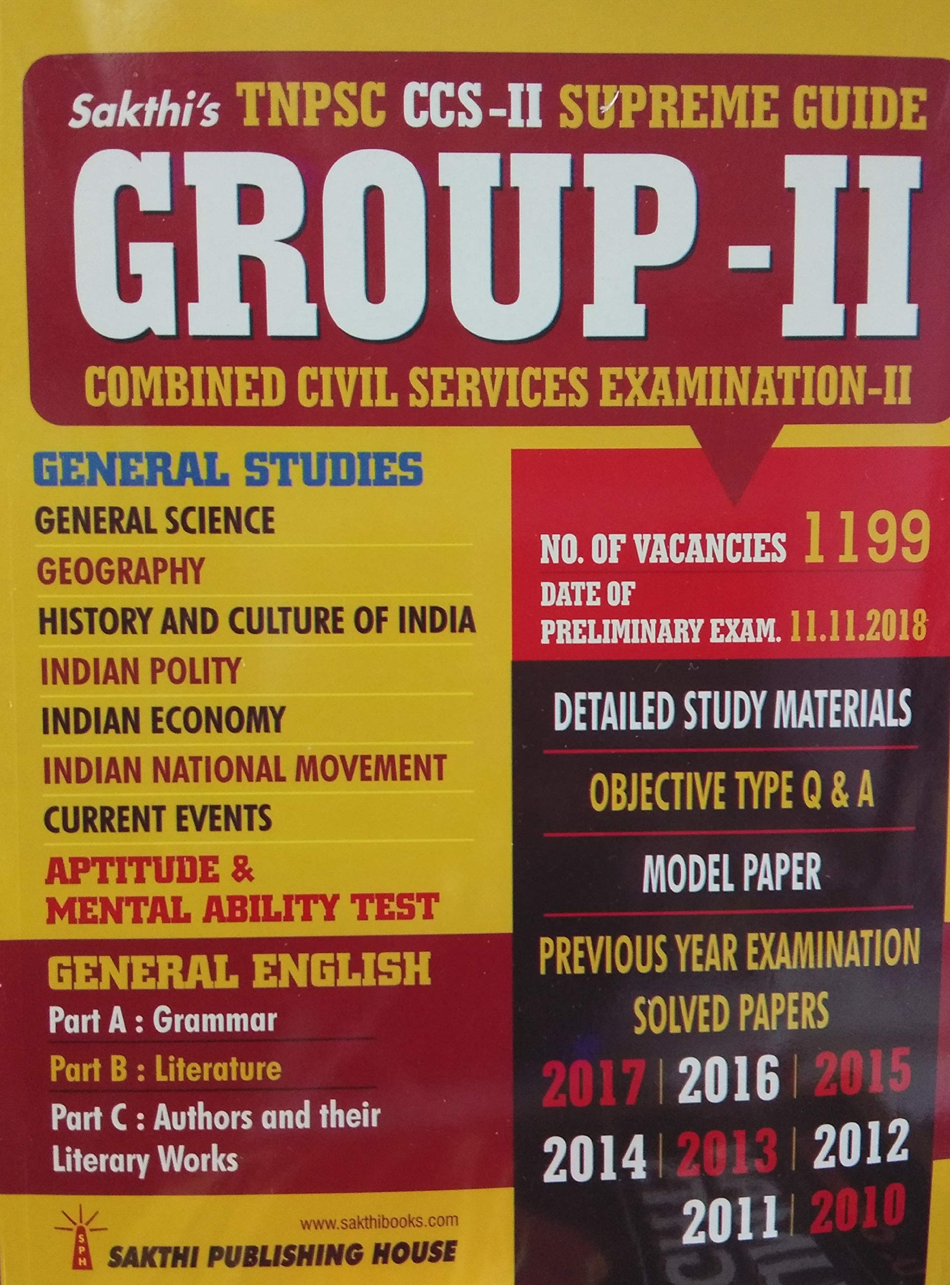 Buy TNPSC CCS II Supreme Guide for GROUP II in ENGLISH for Combined