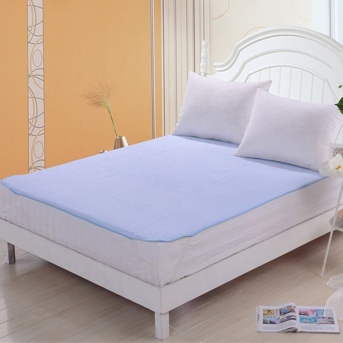 Buy HomeStore-Yep Blue Plastic Double Waterproof Mattress Protector Set ...