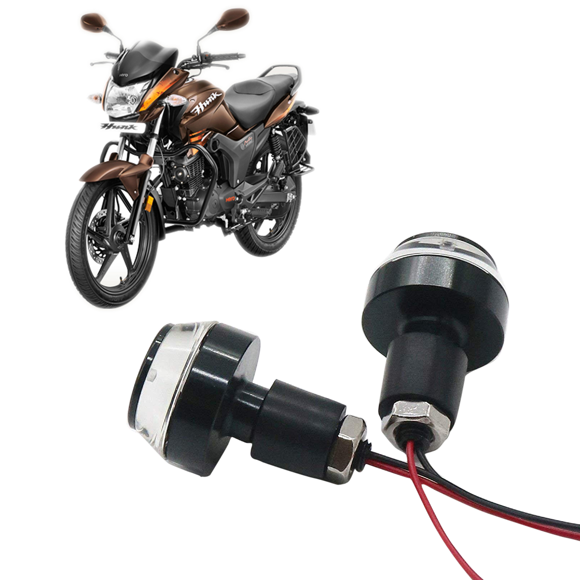 Buy Bike Turn Signal LED Handle Bar Light for Hero Hunk ( White Blue