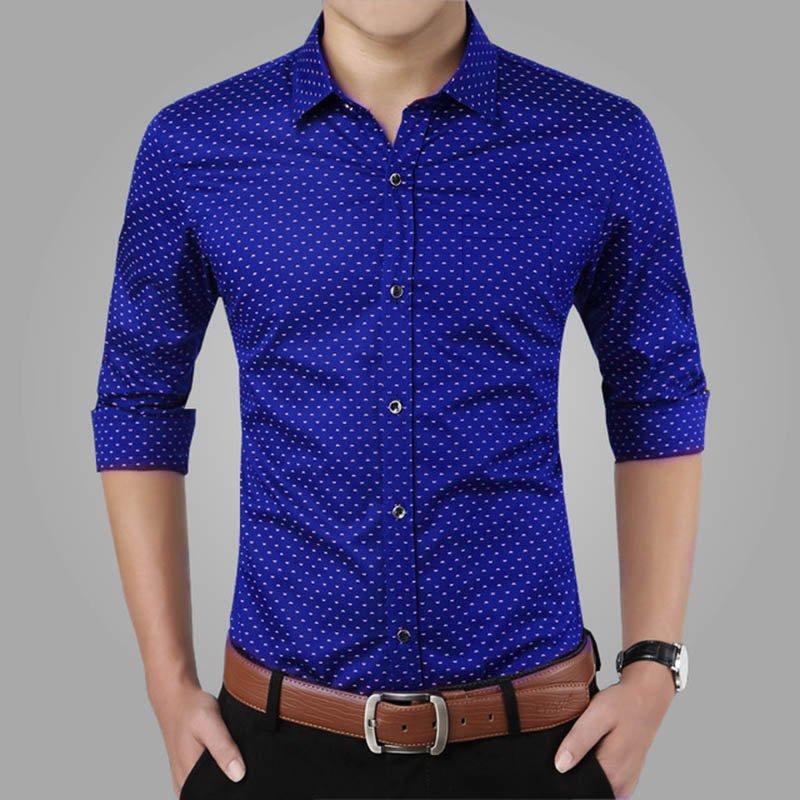 Buy 29K Blue Dotted Slim Fit Casual Shirt For Men Online Get 51 Off   144280655 97700063 1552379299 