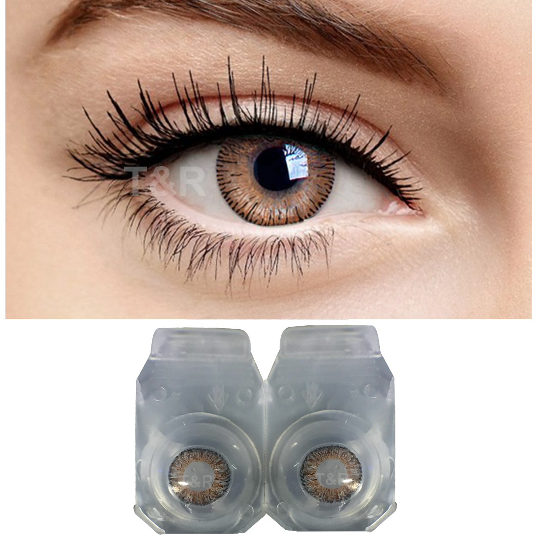 Buy Crystal Eye Monthly BROWN Color Contact Lens Zero Power Monthly ...