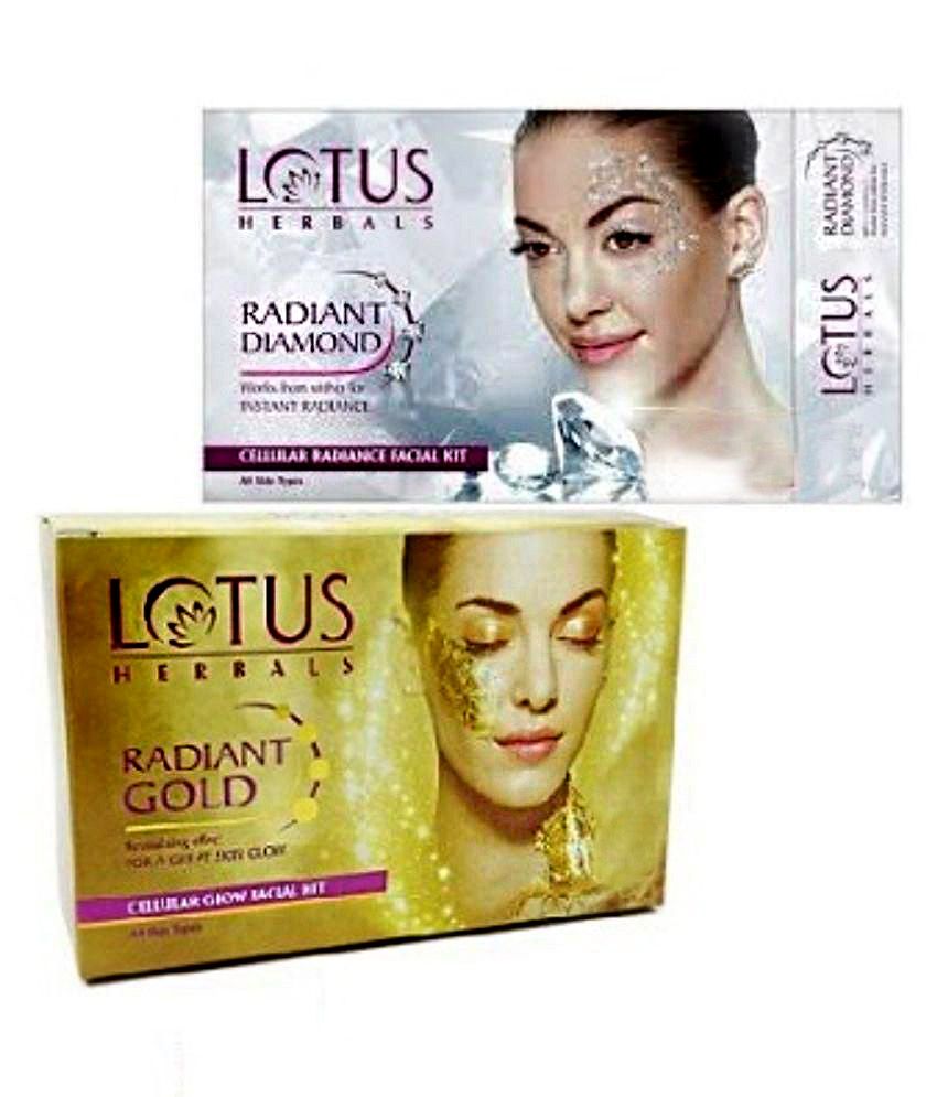 Buy Lotus Herbals Gold Diamond Combo Facial Kit Online @ ₹415 from ...