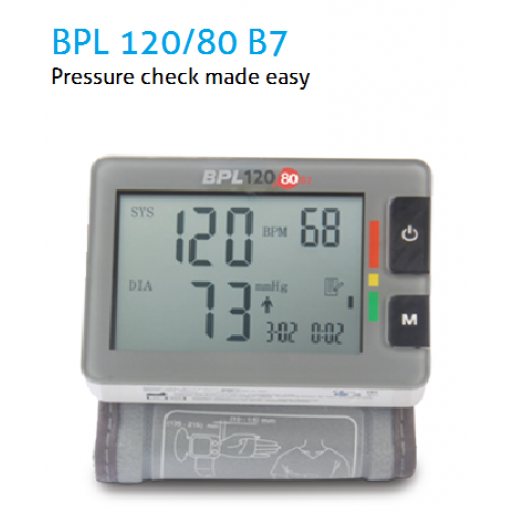 Buy BPL FULLY AUTOMATIC WRIST TYPE BLOOD PRESSURE MONITOR, MODEL 120/80 ...