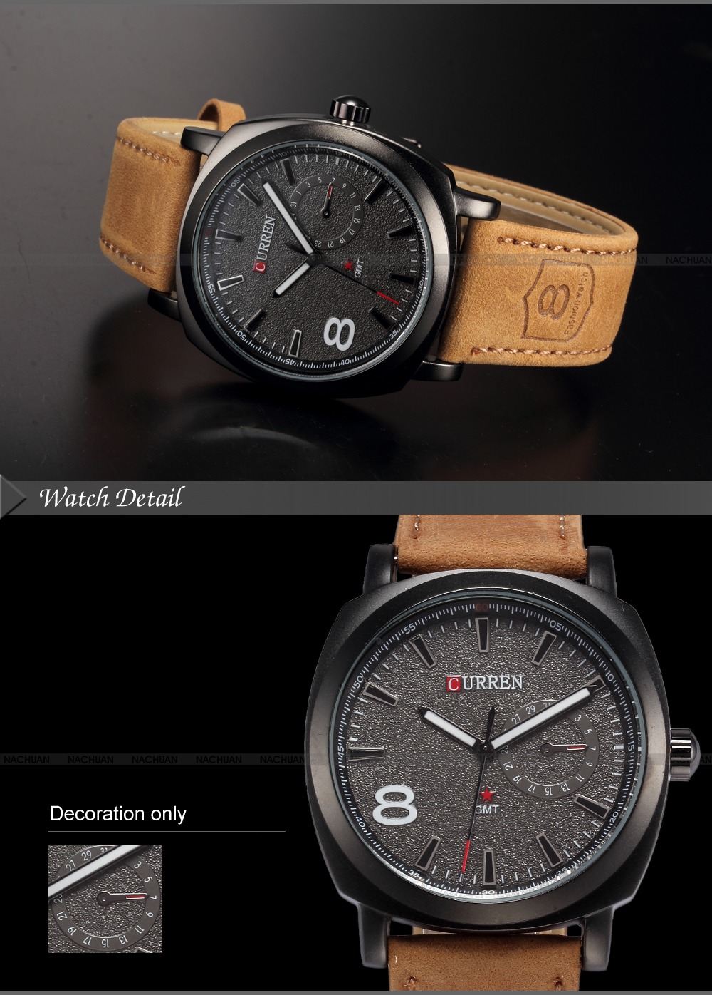 curren stylish men's watch