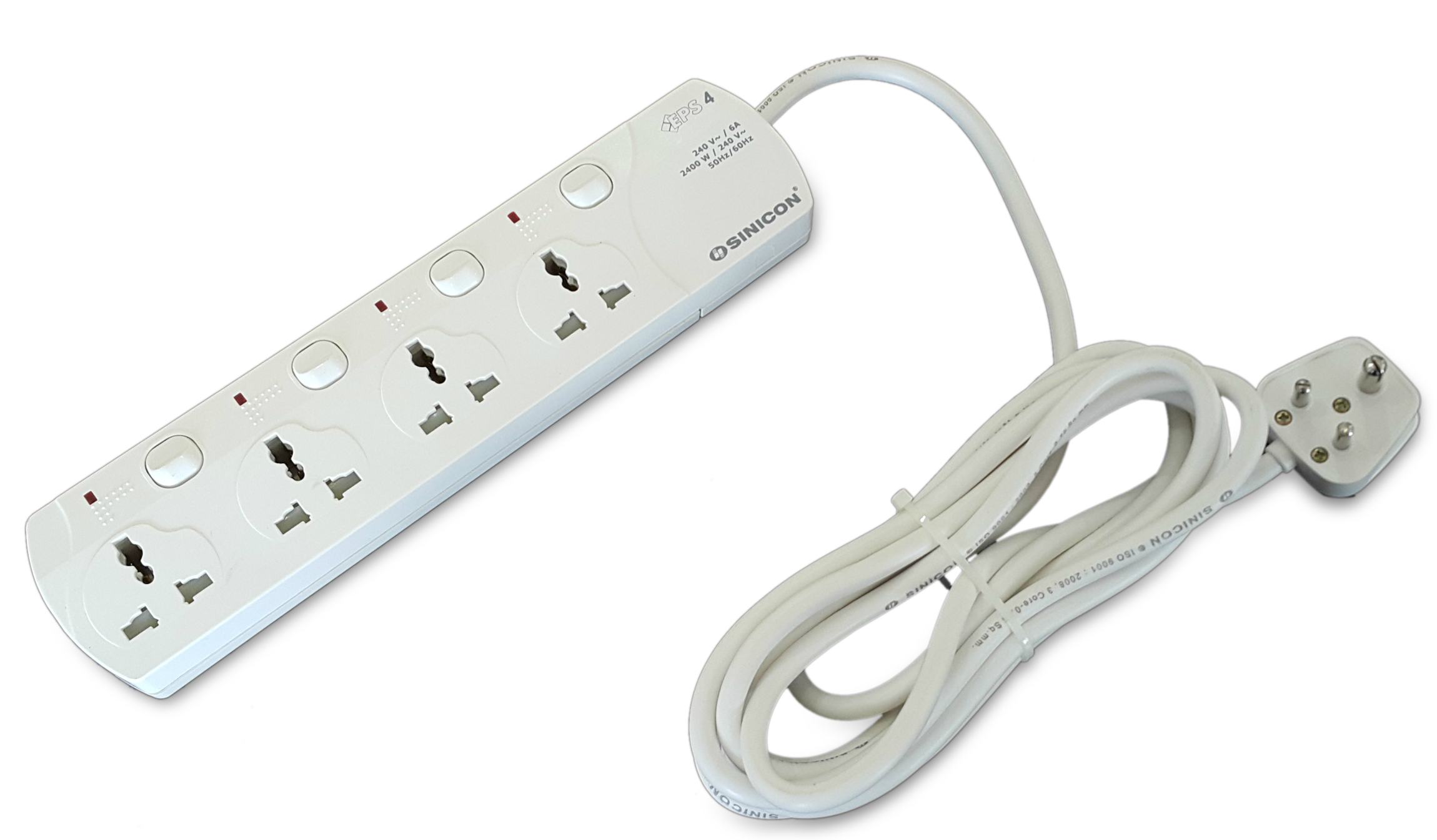 Buy SINICON Power Extension Socket 4 Way Universal, Multiple Switch