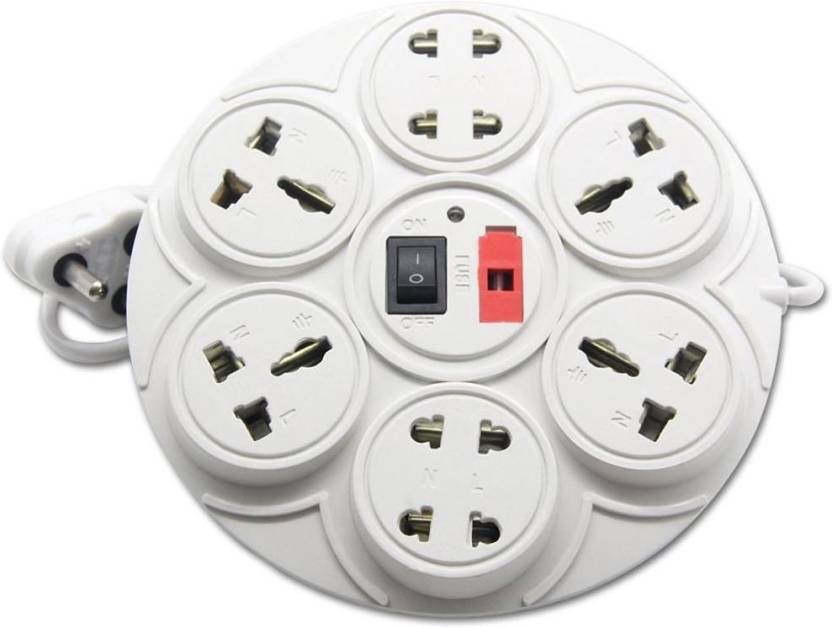 Buy Leavess 8+1 Round Extension Board,6 AMP Multi plug point Extension