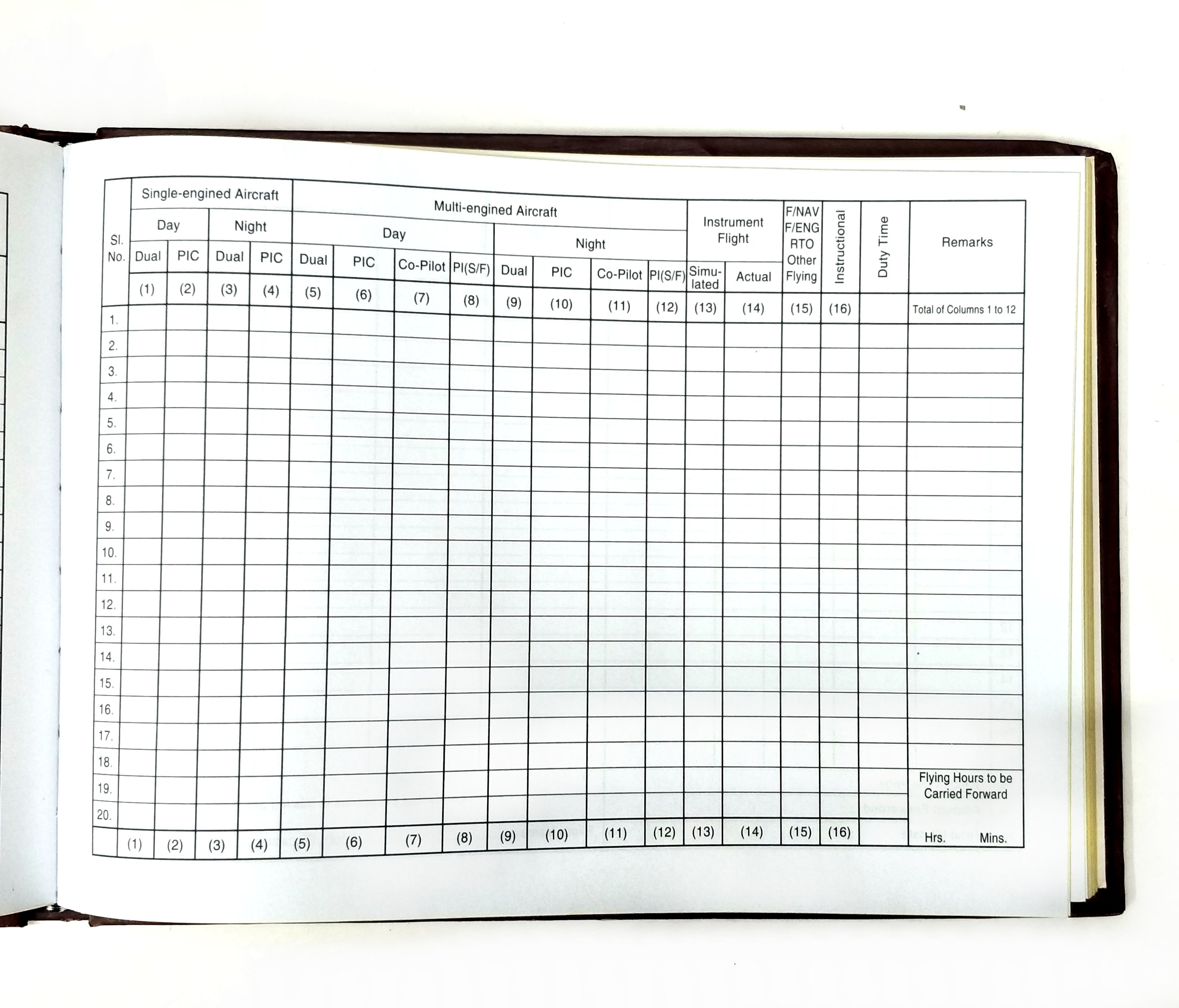 Buy Pilot18 ROUGH Commercial Pilot Logbook In DGCA Format For Personal ...