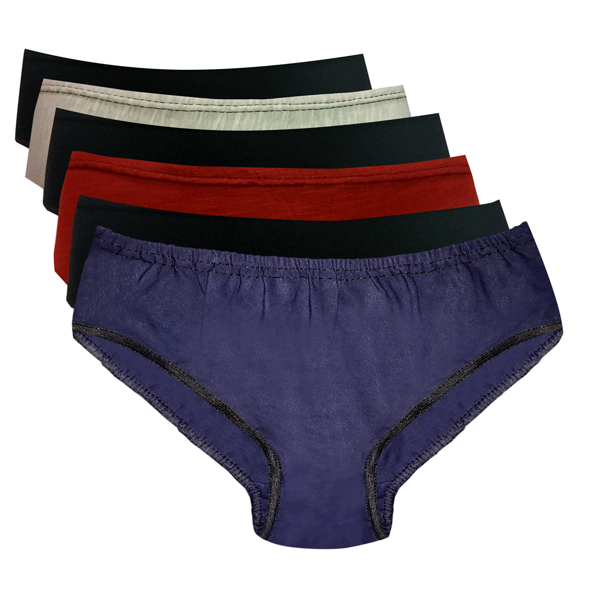 Buy Women Hipster Multicolour Plain Premium Panty Pack Of 6 Online ₹239 From Shopclues 9051