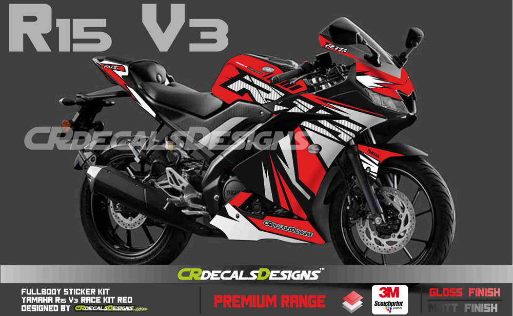 Buy CR Decals YAMAHA R15 V3 Full Body Wrap/Custom Decals/Stickers RACE