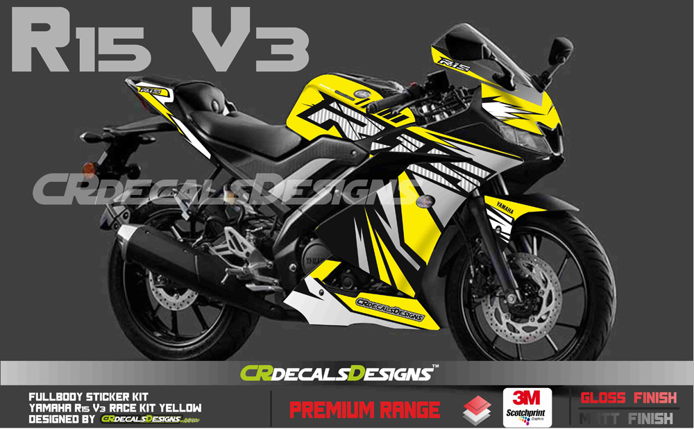 Buy CR Decals YAMAHA R15 V3 Full Body Wrap/Custom Decals/Stickers RACE ...