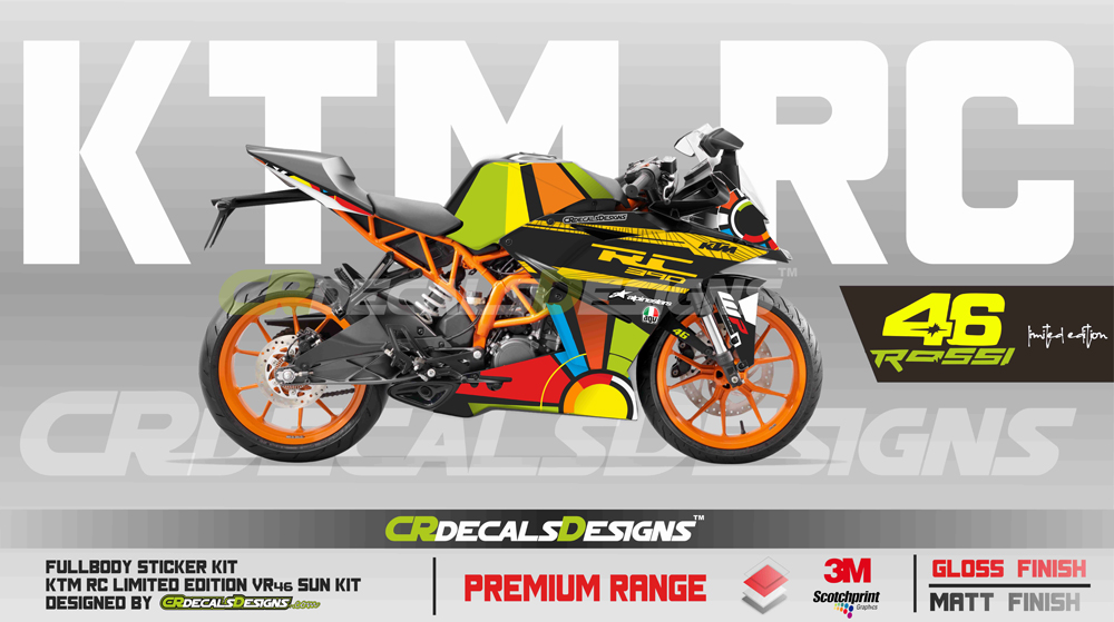 Buy Cr Decals Ktm Rc Full Body Custom Decalsstickerswrap 46 Sun Edition Kit Rc 125200390 9598