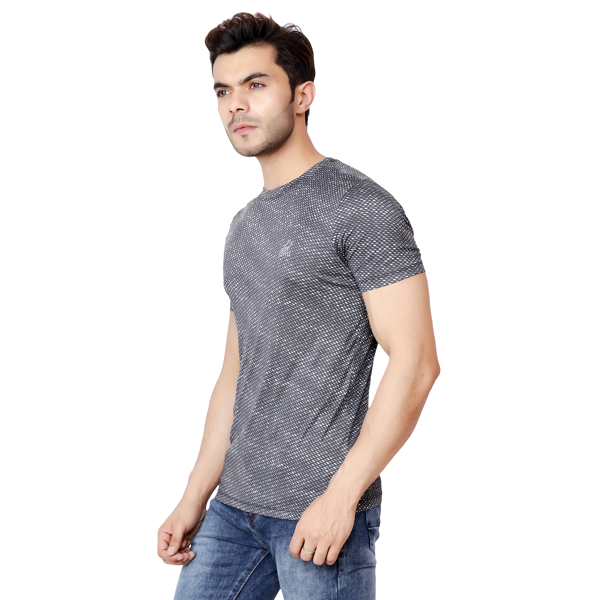 Buy Ishu Mens Black Dri-fit Half Sleeves T-shirt Online - Get 75% Off