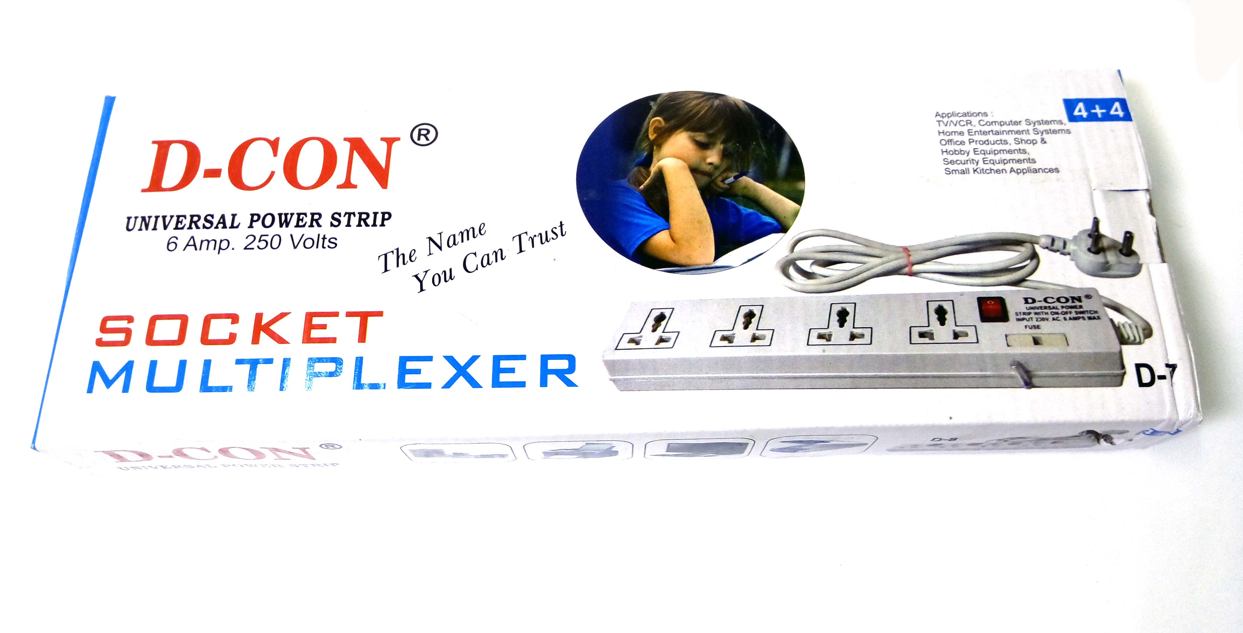 Buy DCON Power Extension Board Fuse Protected With 2 Mtr Cord(White