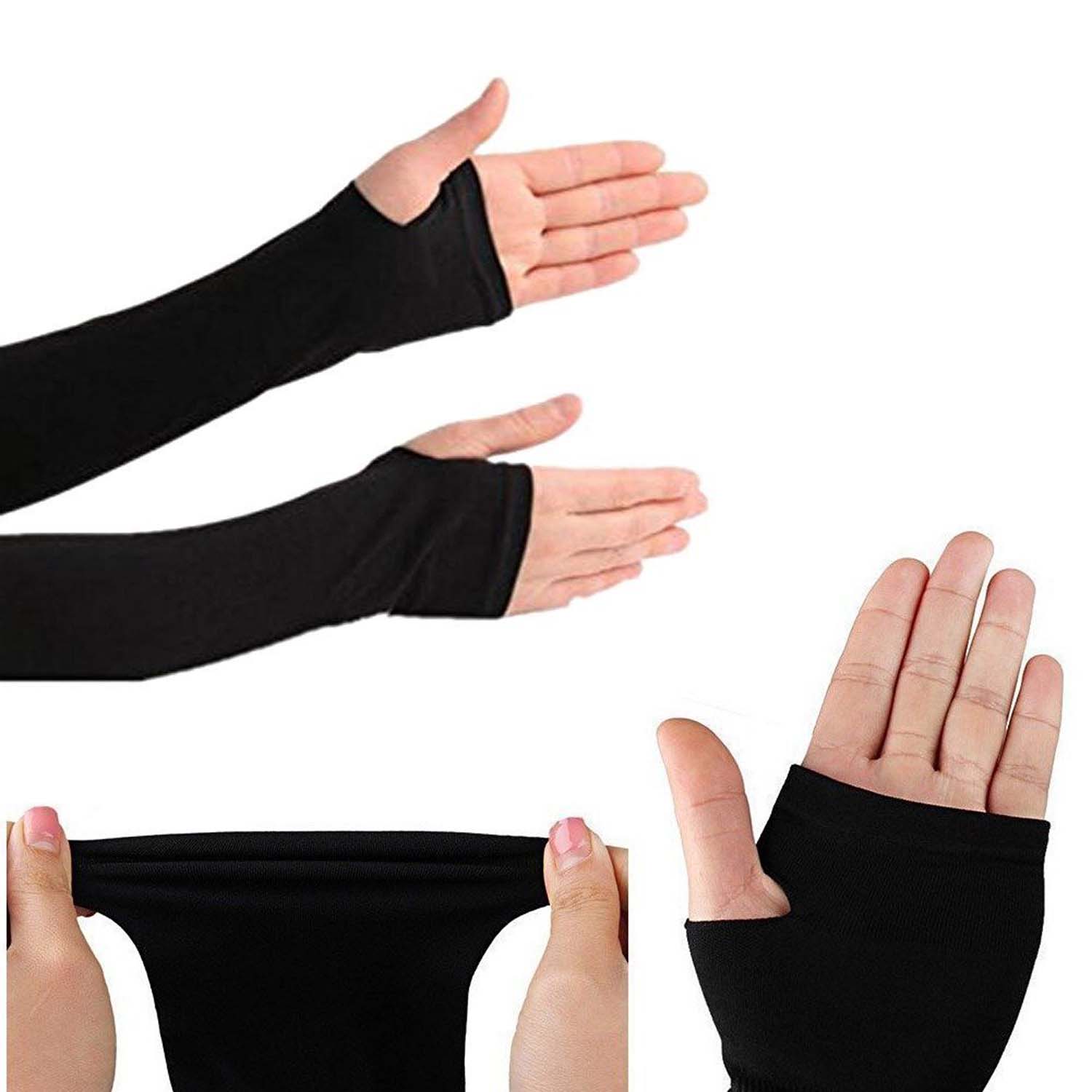 Buy UXOS Fingerless Sun Protection Hand Cover Arm Sleeve Glove Online ...