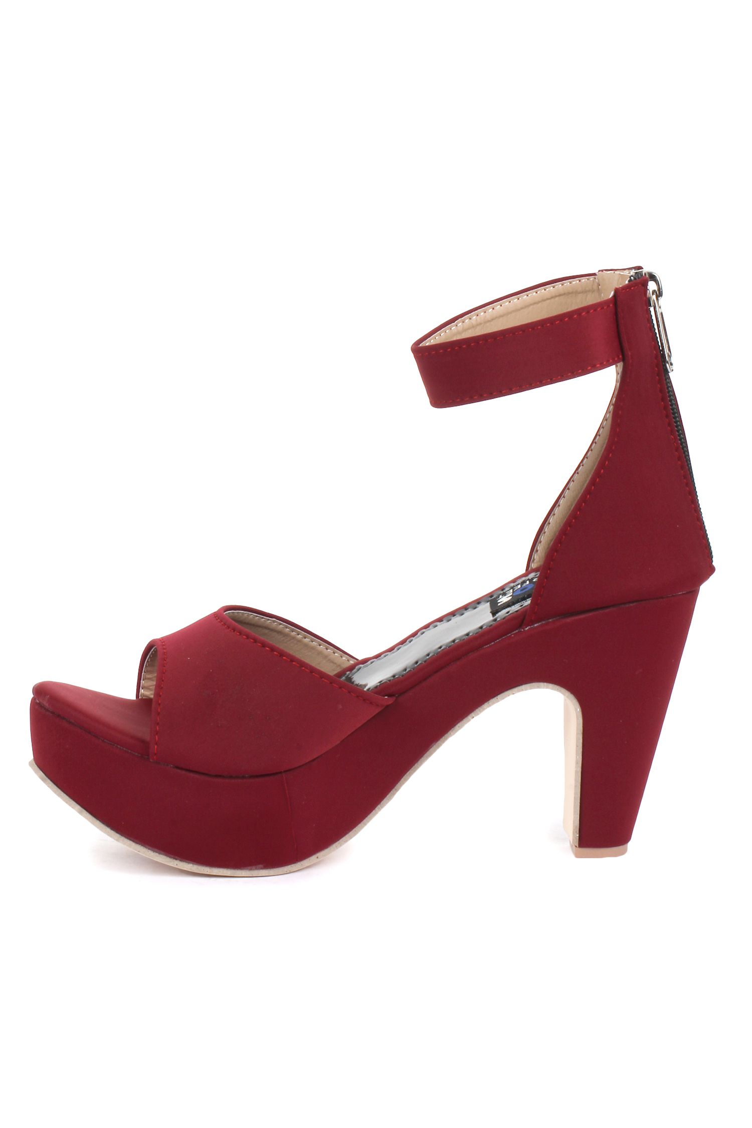 Buy Sapatos Women Maroon Ankle Strap Block Heel Online @ ₹499 from ...