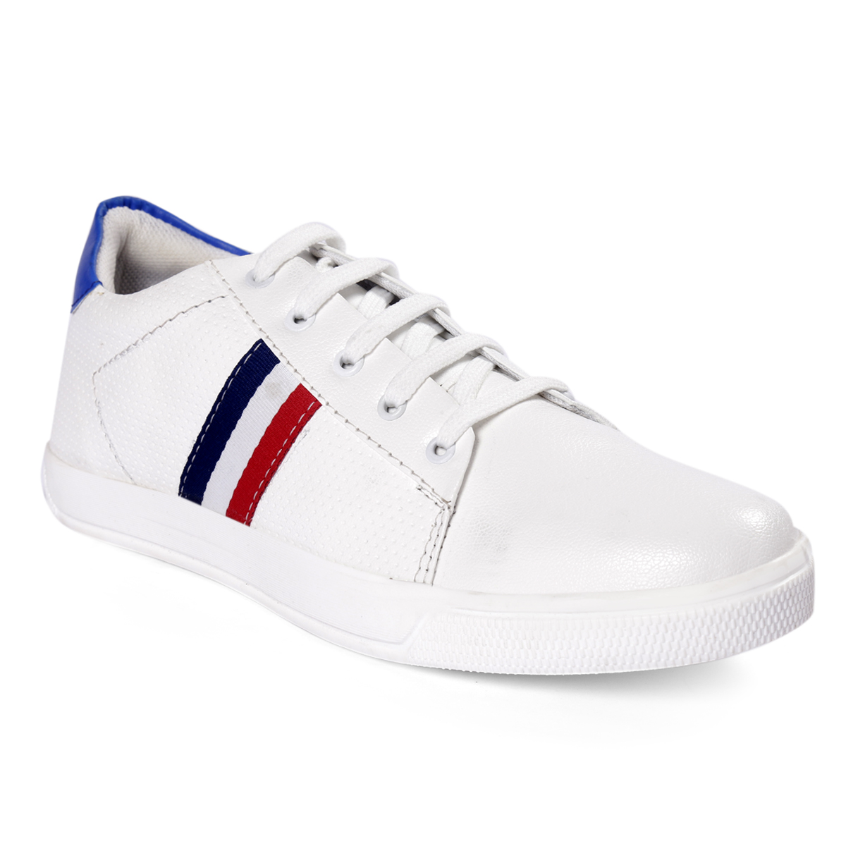 Buy BUCIK Men's White Synthetic Leather Smart Casual Sneakers Online ...