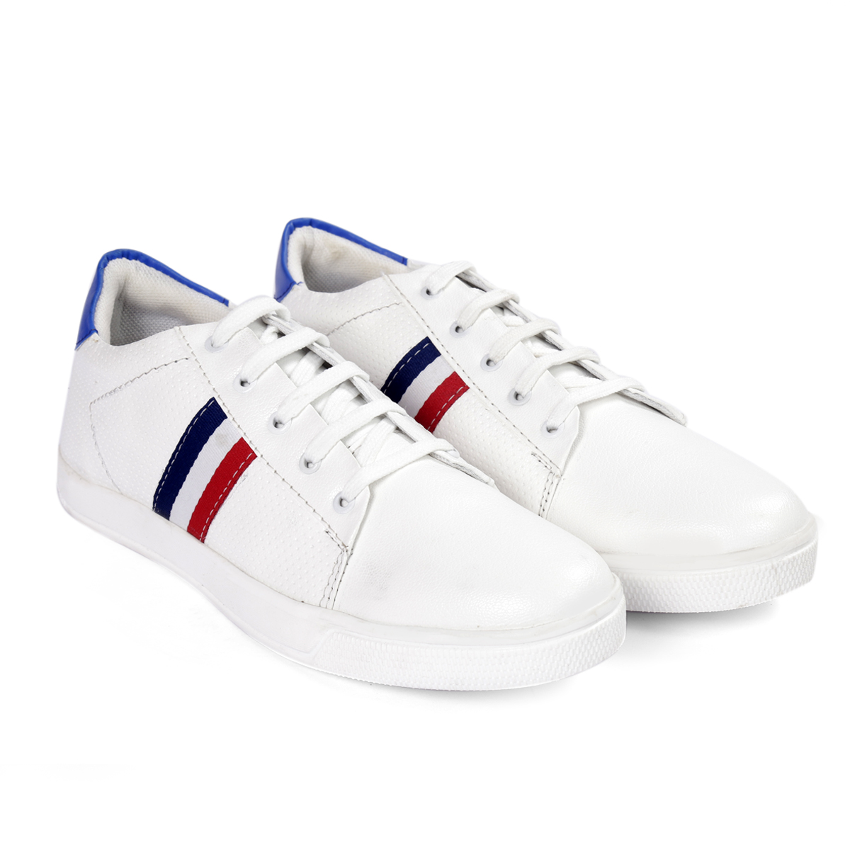 Buy BUCIK Men's White Synthetic Leather Smart Casual Sneakers Online ...