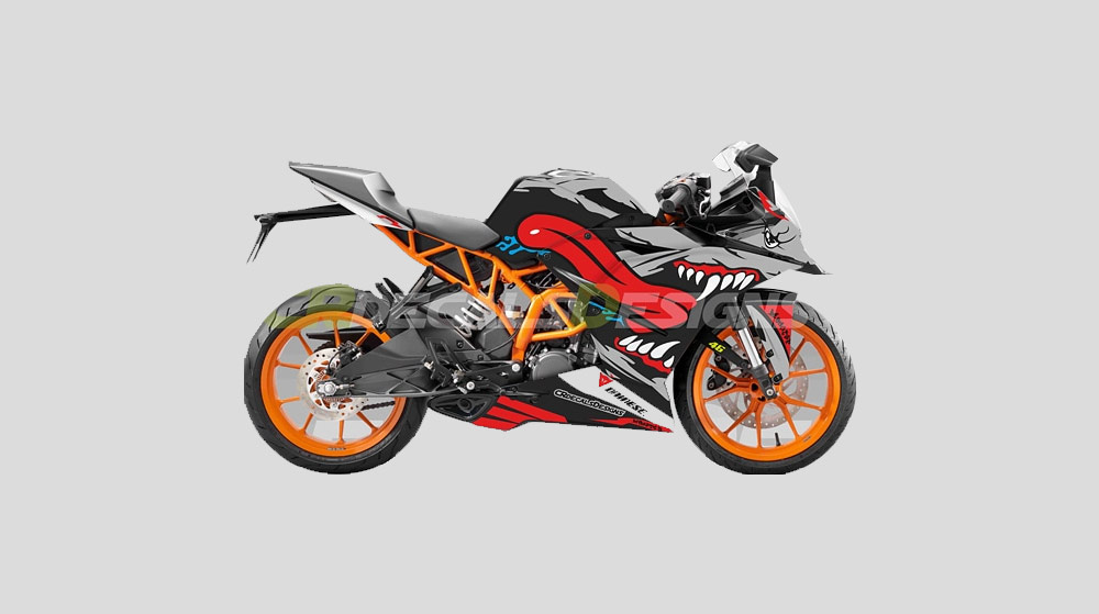 CR Decals KTM RC Full Body Custom Decals/Stickers/Wrap MONSTER RACE Edition Kit Black RC 125/200/390