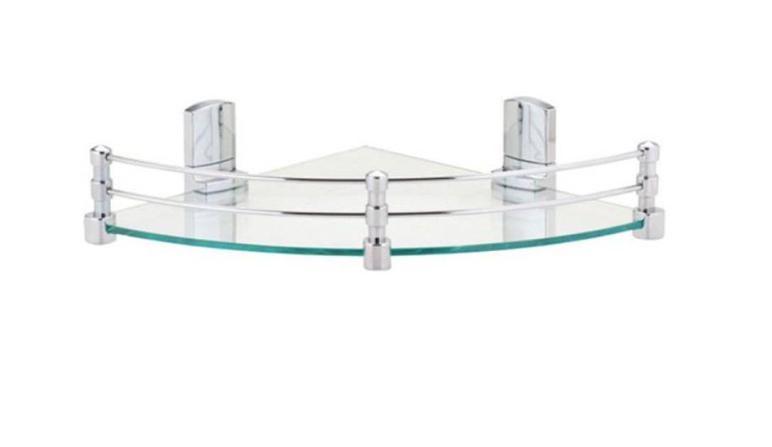 Buy Kurvz MultiPurpose Glass Corner Shelf with Heavy Wall Brackets