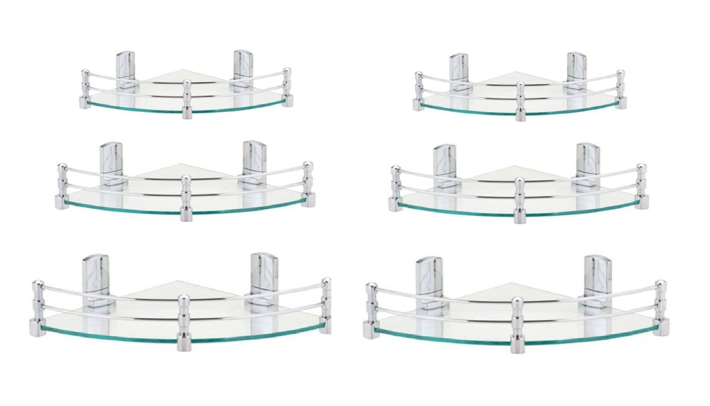 Buy Kurvz MultiPurpose Glass Corner Shelf with Heavy Wall Brackets