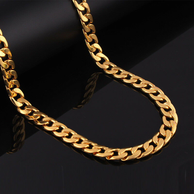 Buy 24K Gold Plated Gold Chain for Men and Boys Italian Curb Design ...