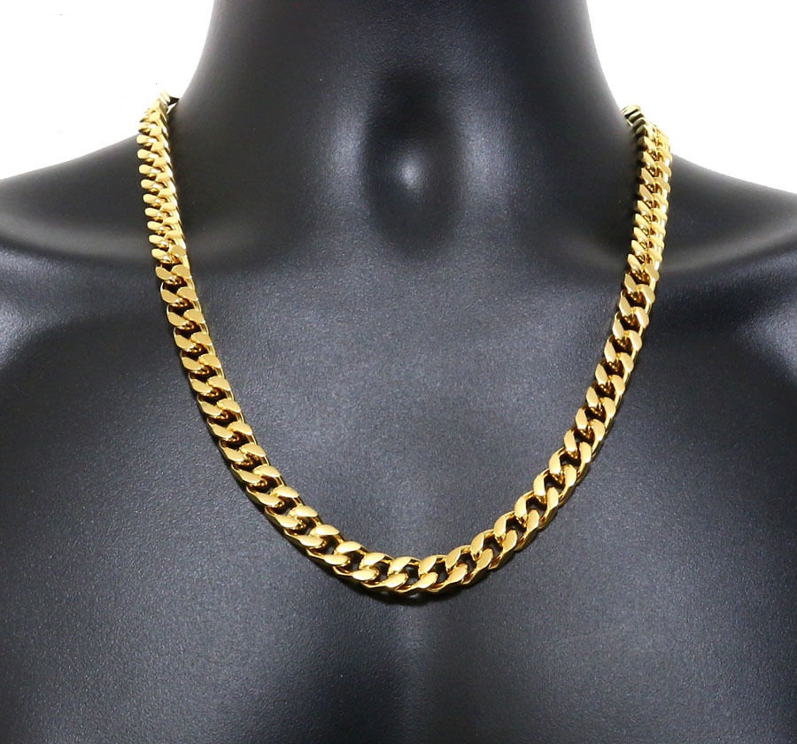 Buy 24K Gold Plated Gold Chain for Men and Boys Italian Curb Design ...