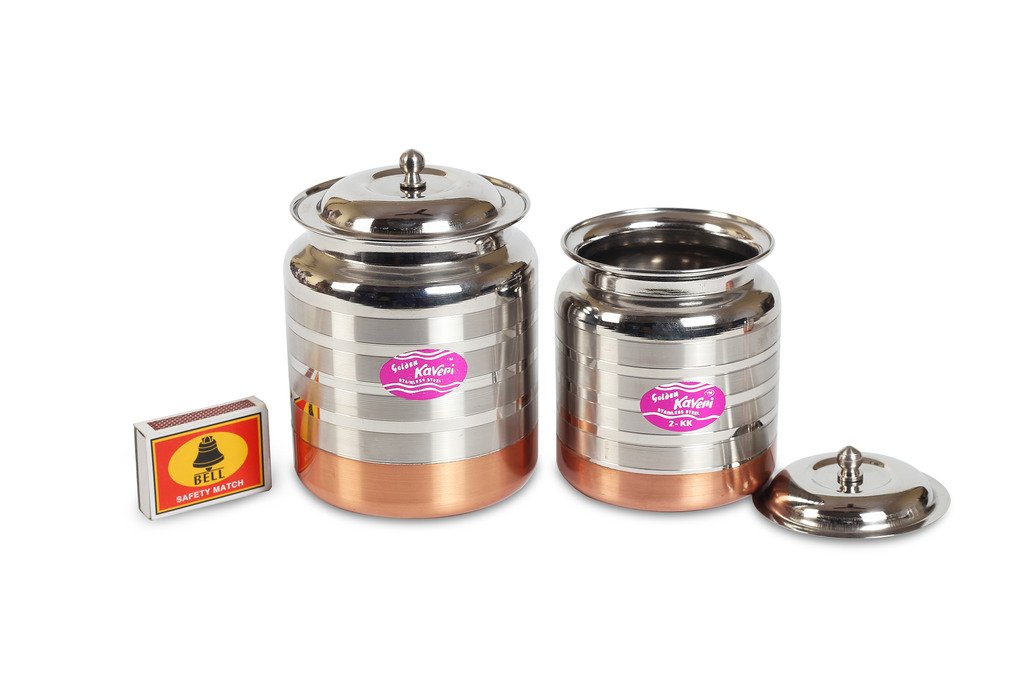 Buy Kaveri Stainless Steel Ghee, Oil Containers/ Pot With Copper Bottom