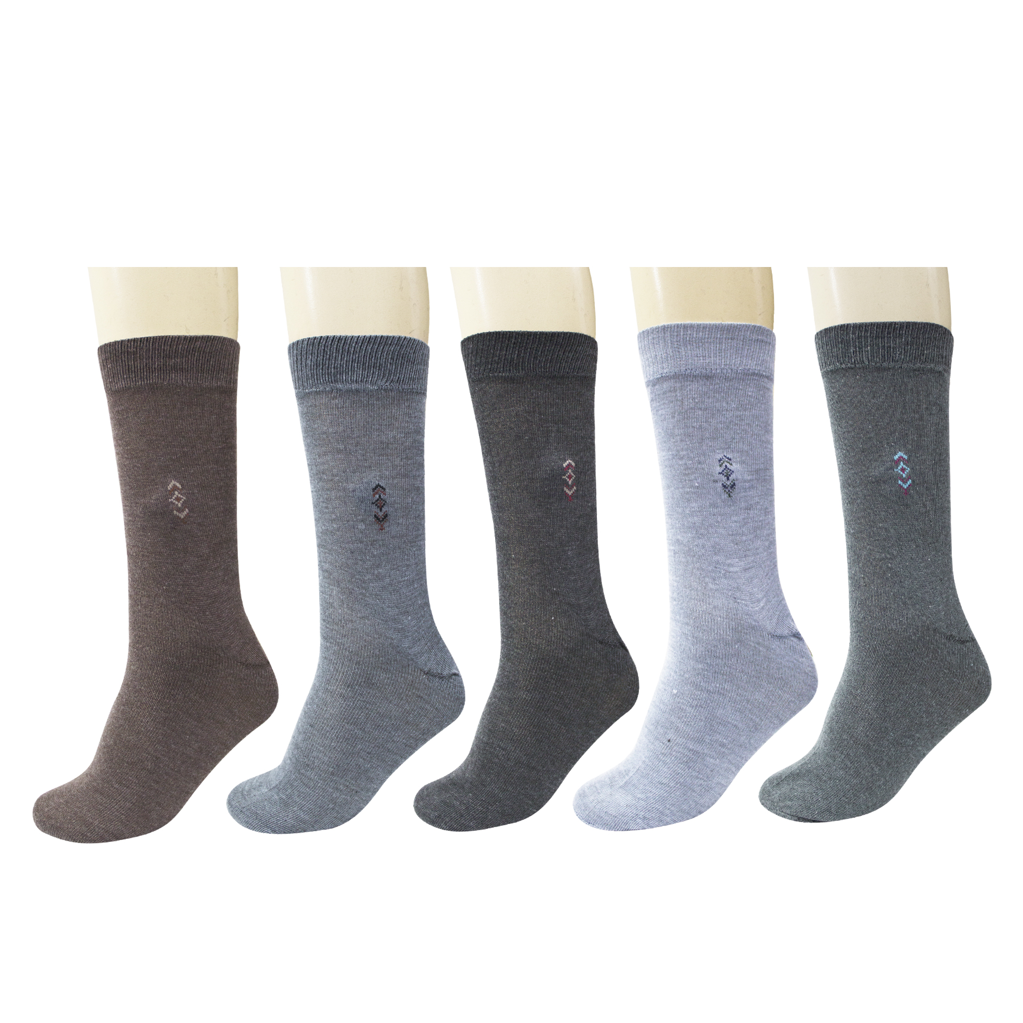 Buy Maroon Multicolor Cotton Full Length Casual Socks Pack of 5 Online ...