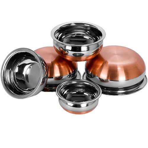 Neera Copper Bottom 5 Pcs Handi Set   7 Liter.  Serving Cookware Stainless Steel