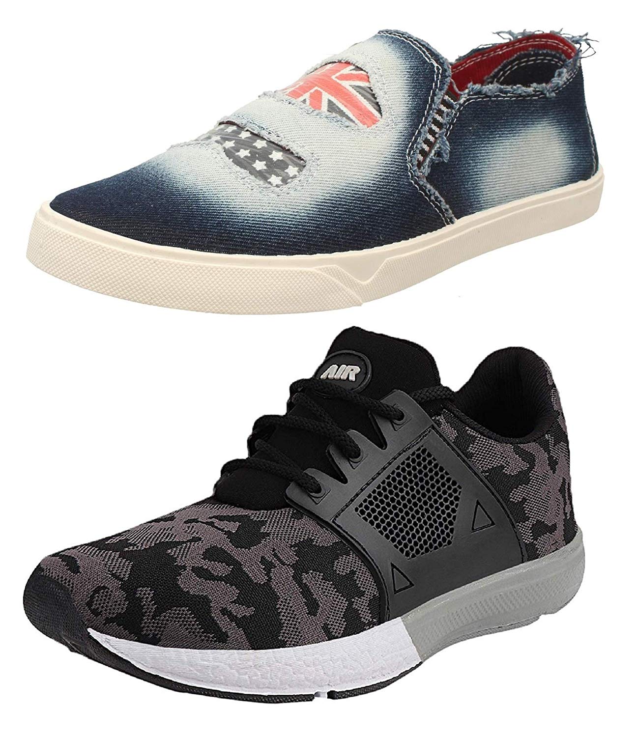 Buy Chevit Men's Combo Pack of 2 Casual Sports Shoes (Loafers Running