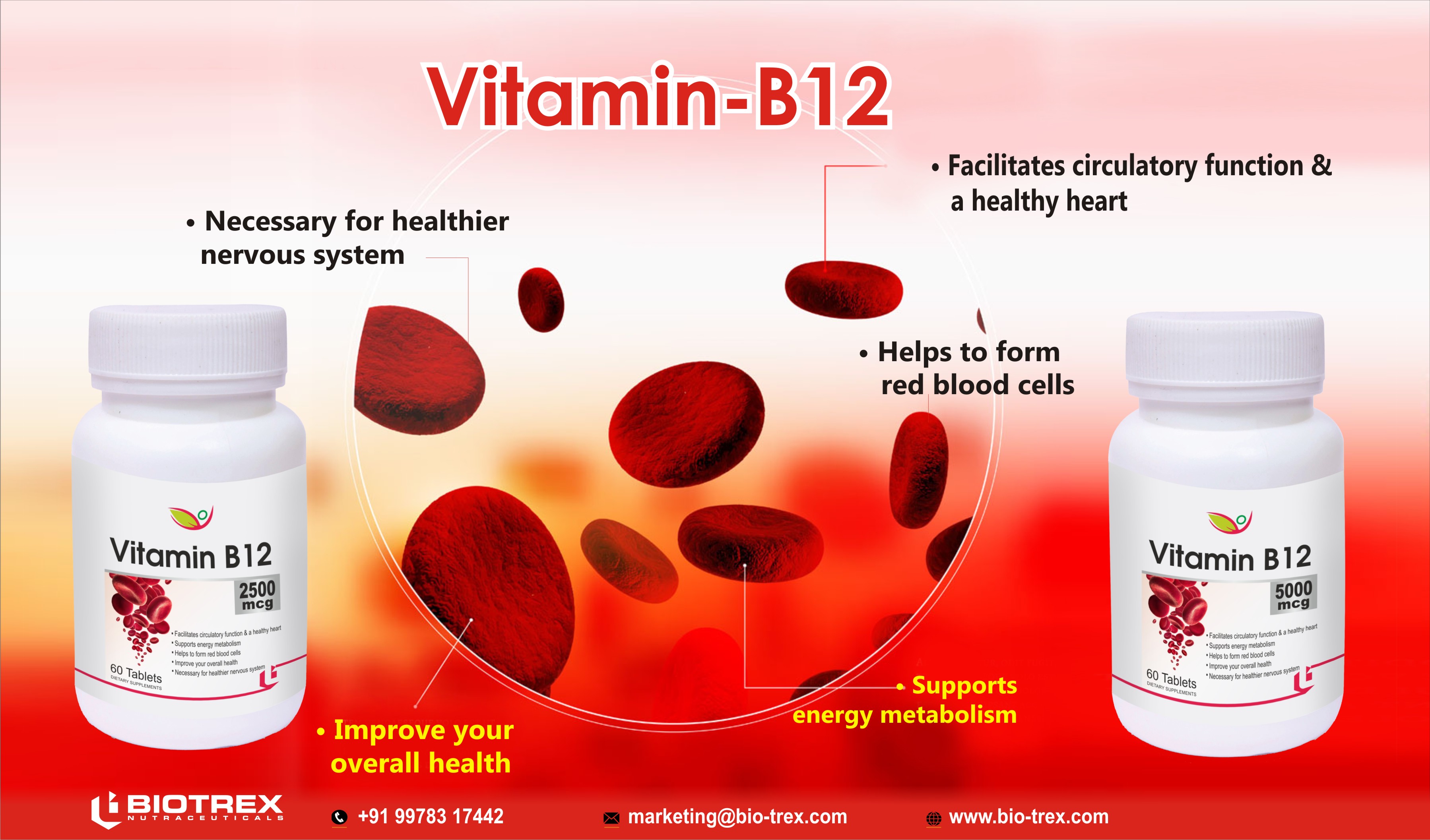 Buy Biotrex Vitamin B12 Supplements - 5000 Mcg, Supports Energy ...