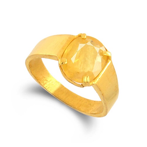Buy CEYLONMINE Natural Certified Yellow Sapphire /Pukhraj Gemstone Ring ...