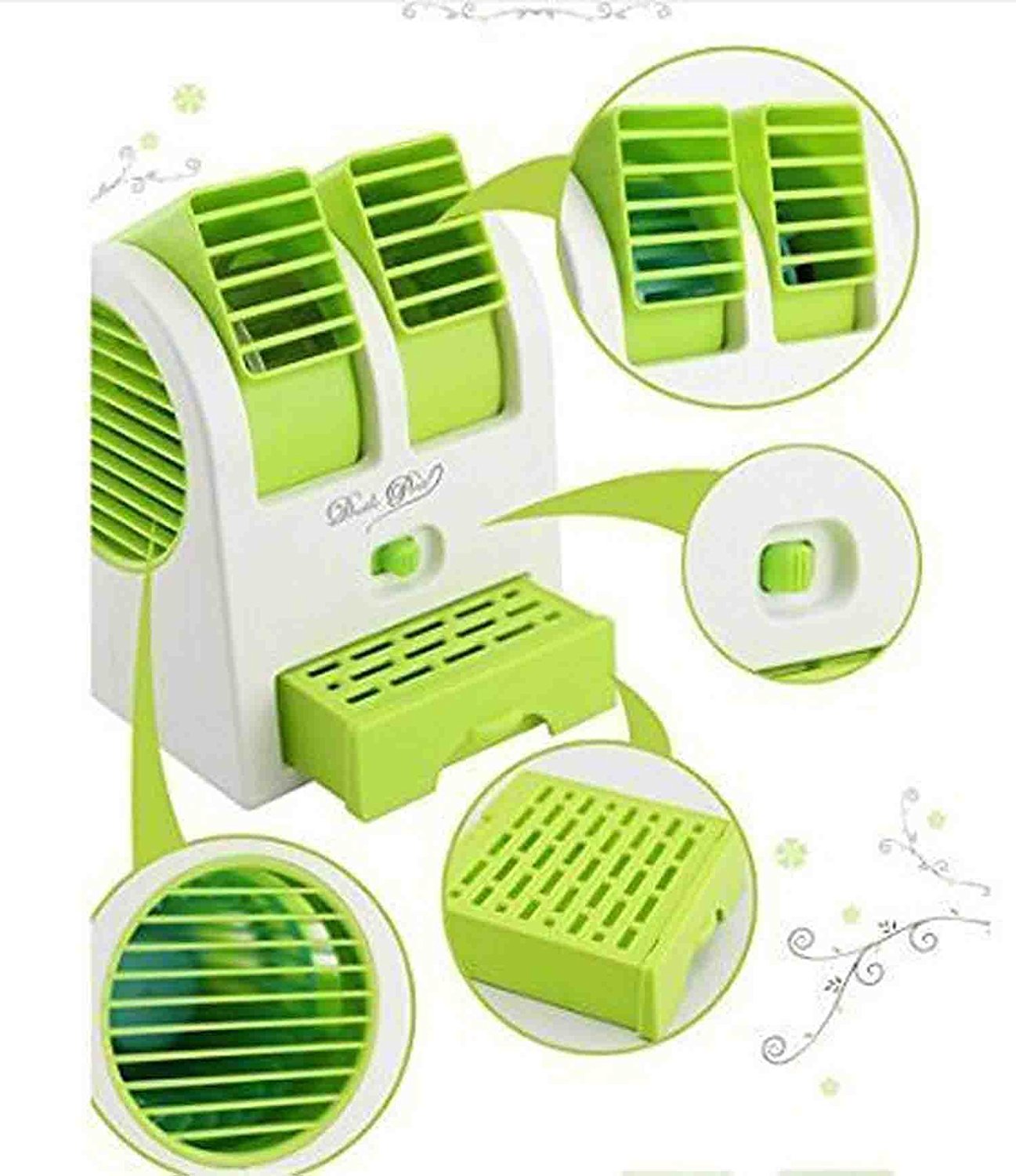 Mini USB Fragrance Air Conditioner Cooling Fan Cooling Portable Desktop Dual Bladeless Air Cooler