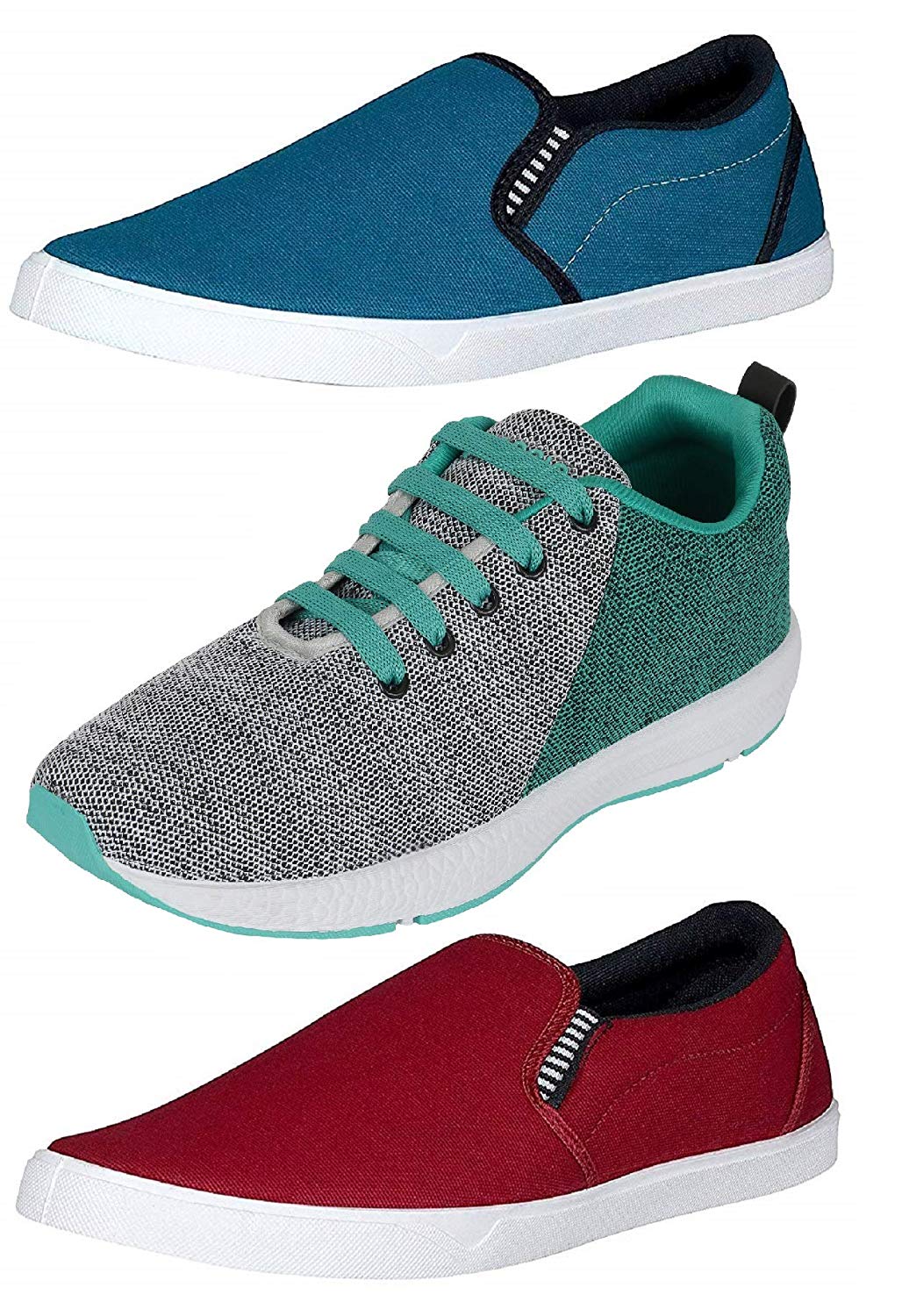 Buy Chevit Men�s Combo Pack of 3 Blue , Maroon Casual