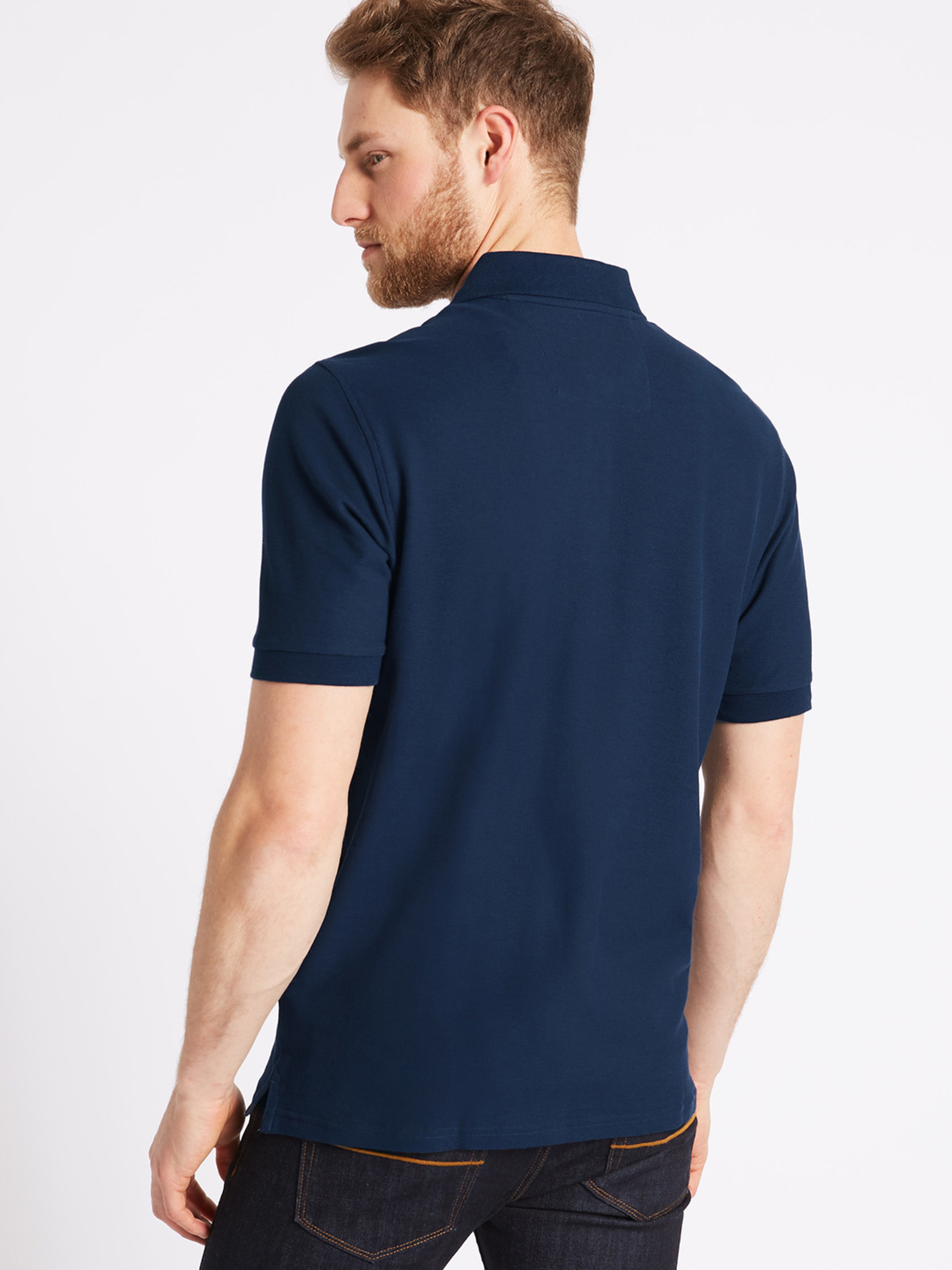 Buy PLAIN POLO NECK BLUE T-SHIRT IN COTTON MATTY . Online @ ₹298 from ...