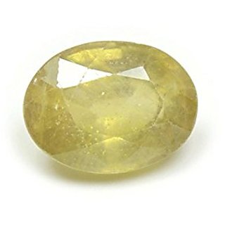                       Pukhraj Stone Original Certified Natural Yellow Sapphire Gemstone 10.25 Ratti                                              