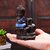 Meditating Buddha Smoke Backflow Cone Incense Decorative Showpiece with 20 Smoke Backflow Cone Incense