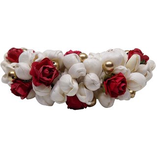 Buy Av Bridal Flower Bun Hair Gajra Accessories For South Indian Wedding Juda Decoration Gajra Pack Of 1 Red White Online 350 From Shopclues