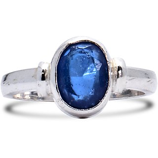                       5.00 Ratti Blue Sapphire Ring Natural Neelam Nilam Gemstone Silv                                              