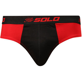                       SOLO Men's Rockstar Red Cotton Stretch Ultra Soft Classic Brief                                              