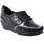 JK Port Women's Black Genuine Leather Formal Shoes