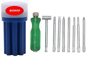 Bizinto screw driver Set With Line Tester Small Hammer and 7 bits