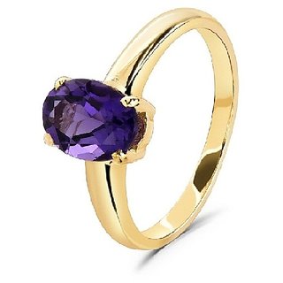                       Original Stone Amthyst Ring 6.25 Ratti Stone Jamuniya Gold Plated Ring BY CEYLONMINE                                              