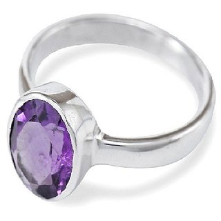                       Amthyst Stone 5.25 Carat Natural Gemstone Ring Silver Plated By CEYLONMINE                                              
