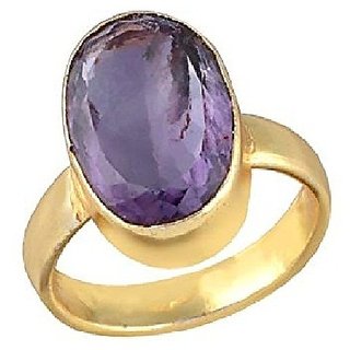                       Amethyst Ring Unheated  Untretaed Jamuniya Gemstone Gold Plated Ring 6.25 Carat For Astrological Purpose By CEYLONMINE                                              