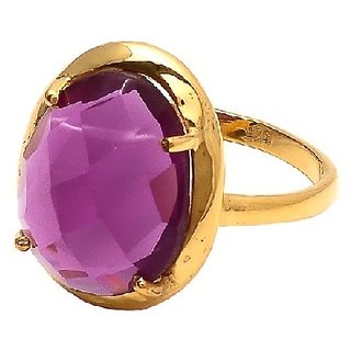                       Original Stone Amthyst Ring 7.25 Ratti Stone Jamuniya Gold Plated Ring BY CEYLONMINE                                              