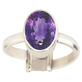                       5.25 Carat Natural Amethyst Silver Plated Adjustable Ring Unheated Stone Ri                                              