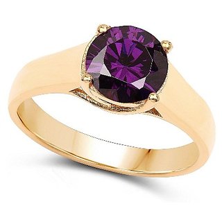                       7.25 Ratti Unheated And Stone Amethyst Gold Plated Beautiful Ring                                              