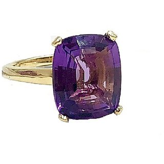                       6.25 Ratti Stone Jamuniya Amethyst Gold Plated Ring Semi- Precious                                              